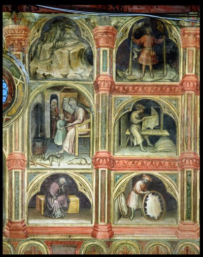 Il mese di gennaio, da una serie di murali che raffigurano il ciclo astrologico da Nicolo and Stefano da Ferrara Miretto